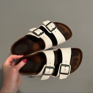 White Leather Birkenstocks